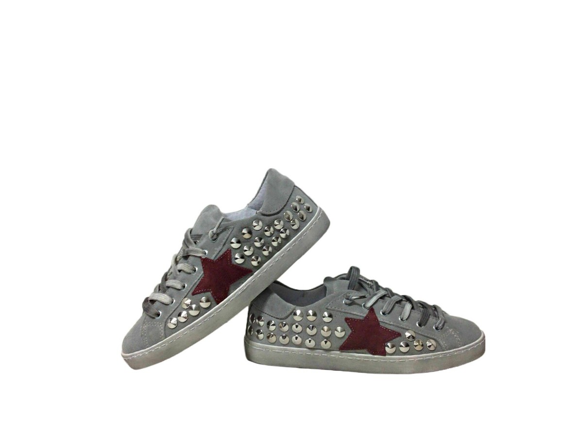 VIA CONDOTTI Scarpe Sneakers Alte Uomo Donna Pelle sfumato Stella Rossa