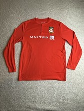 United Polaris Wrexham Red Orange Pajama Henley Long Sleeve Shirt Sz S / M
