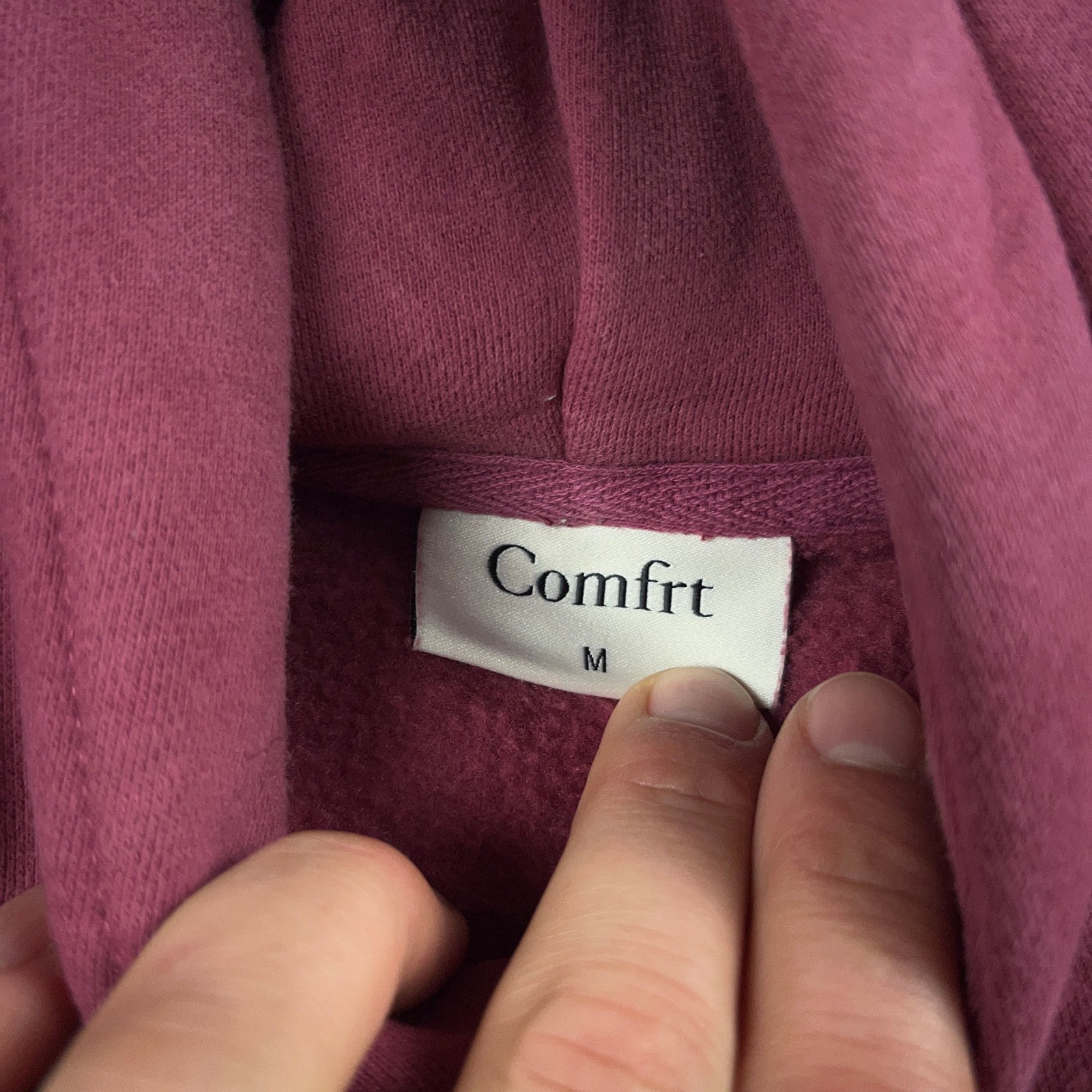 Comfrt Hoodie Womens Medium Red Baggy Preppy Sweatshirt Fleece Cozy Pullover