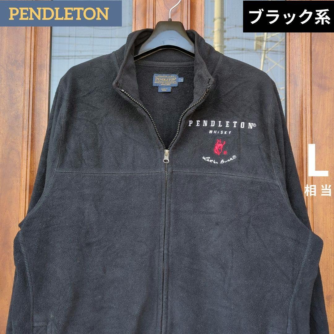 Pendleton Fleece Jacket Black Whiskey M/L Warm Cozy