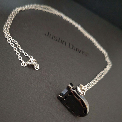 Justin Davis Super Mario Bullet Bill Necklace Silver Black