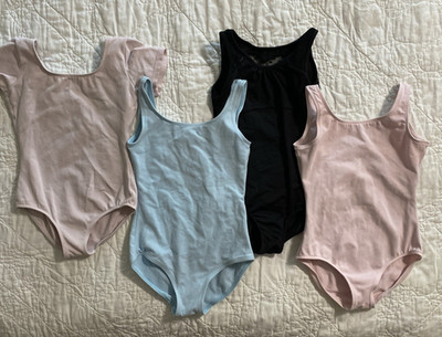 Lot of 4 (006) - BLOCH Leotards Dance, Gymnastics Dress-Up Play, Child 6x/7