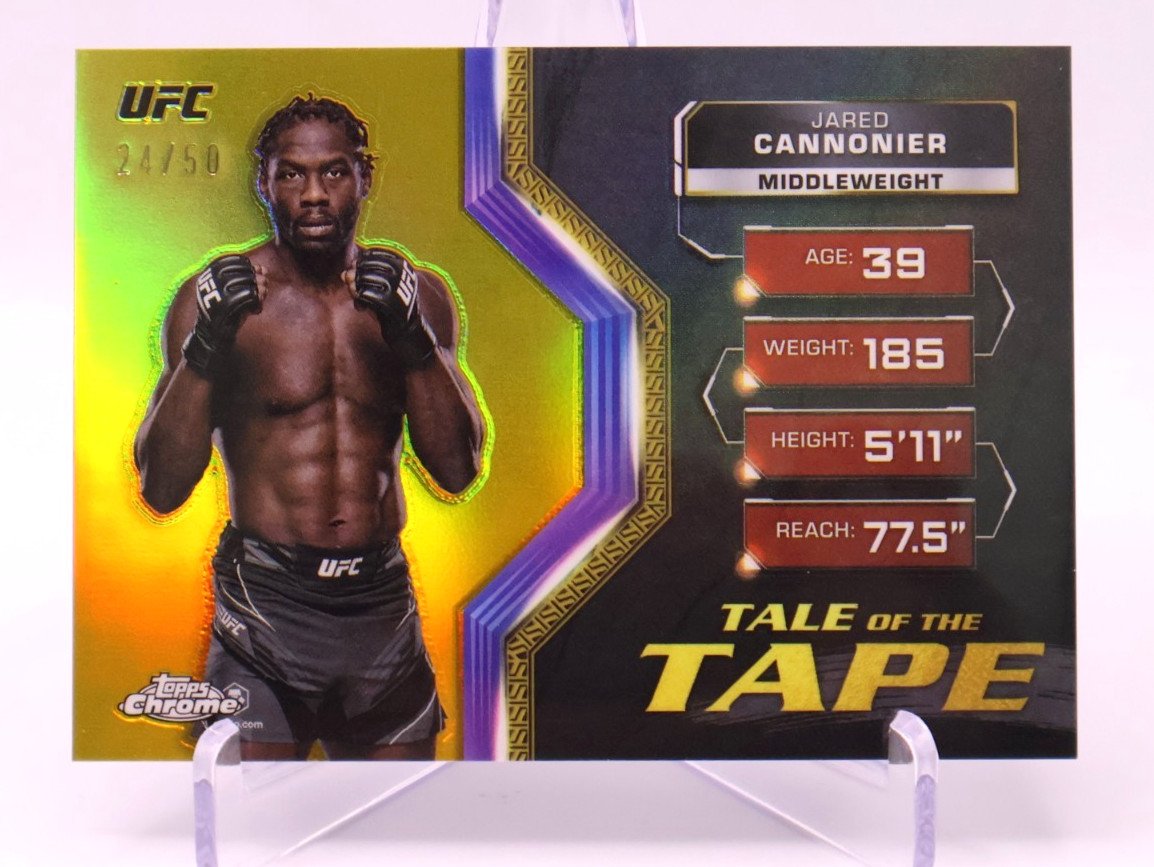 2024 Topps Chrome UFC Tale of the Tape Jared Cannonier #TFT-19 Gold NUMBERED /50
