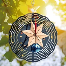 Metal Hanging Wind Spinners & Chimes - Star & Sphere Design 
