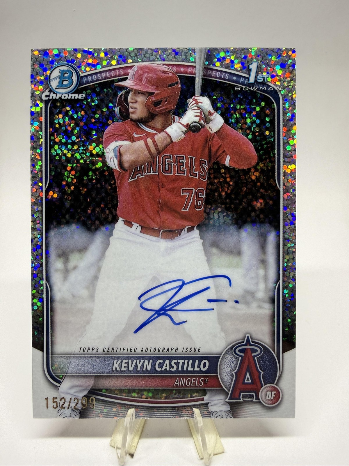 2025 Bowman #CPA-KC Kevyn Castillo Chrome Prospect Auto Speckle #/299 SN,AU