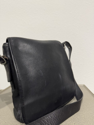 Coach Black Leather Purse Foldover Shoulder Bag Saddle Messenger