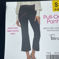 Felina Womens Black Pull-On Pants W/ Core Tummy Control S d0785
