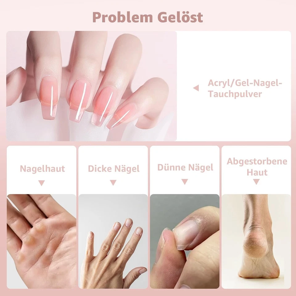 Nagelfräser Set 12in1 – 30000RPM, kabellos, Akku, Profi Maniküre rosa - Bild 4 von 4