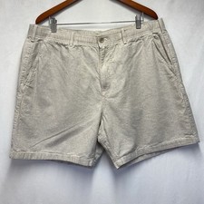 Gap Linen Drawstring Elastic Waist Pull-on Short Men XL Light Khaki Flat Front