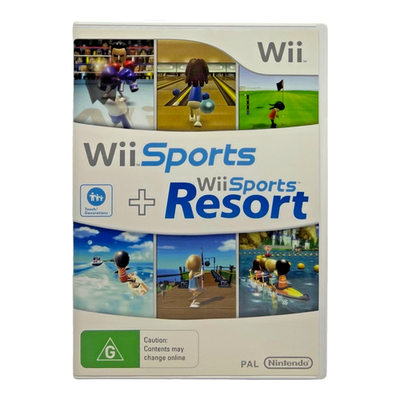 Wii Sports + Sports Resort - Nintendo Wii & Wii U - Complete w