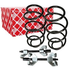 2x FEBI BILSTEIN 174184 Fahrwerksfeder Hinten + Federspanner für VW SEAT PASSAT