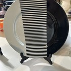 Vintage Fitz & Floyd Reprise Black/Taupe 10.25”Plates, Cups/Saucers 24 Piece Set — photo 2