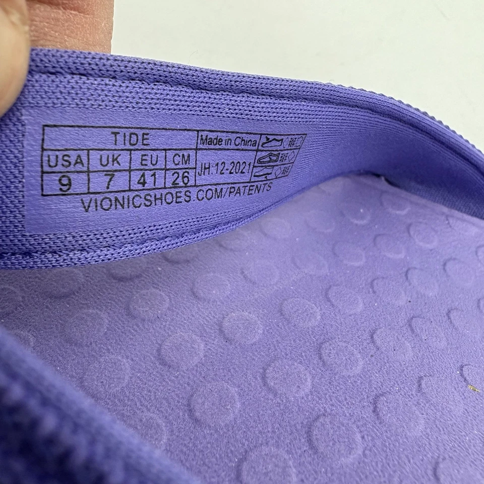 Vionic Sandals Womens Size 9 Tide Leather Orthotic Flip Flop Purple Slide - Image 3 of 4