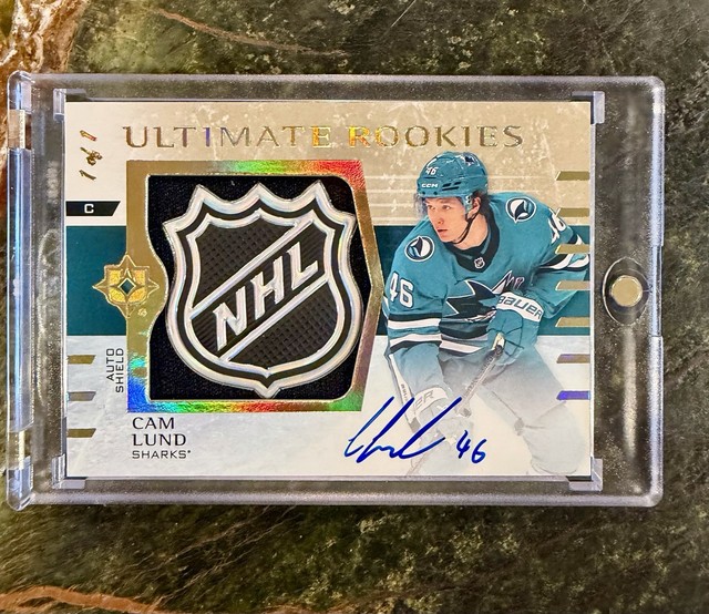 2025-26 UD Ultimate Collection Cam Lund #184 Ultimate Rookies Auto Shield 1 of 1