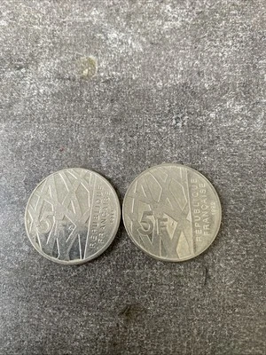 2 Anciennes Pièces Monnaie 5 F Francs Anniversaire Pierre Mendès France 1992 - Photo 1/4