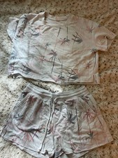 L/XL Palm Tree Women  s Pajama Set