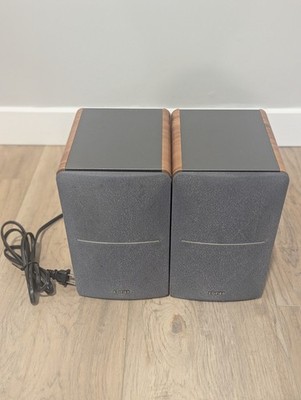 Edifier R1280T Powered Bookshelf Speakers Pair Wood Grain Tested Working
