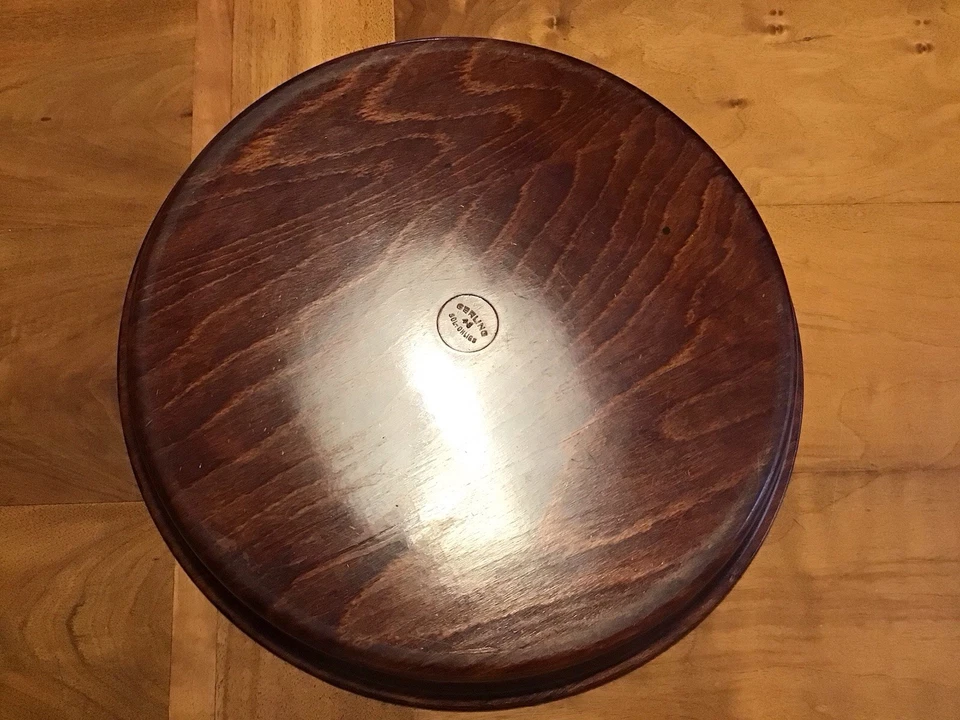 Vintage Tablett Gastrotablett rund Gerling Holz Gerlinol mit hohem Rand - Bild 4 von 4