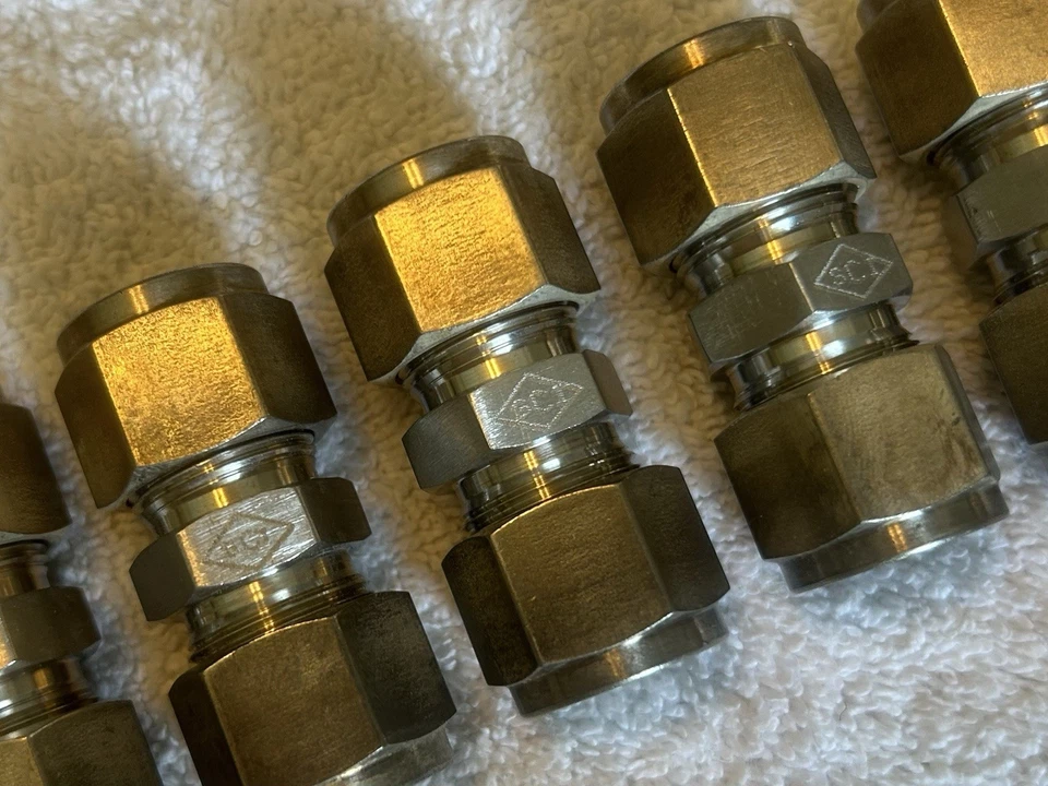 Lote 6 1/2” Tubo OD 316 SS Unión Recta Compresión Montaje SCI Swagelok Doble Foto 3 de 4