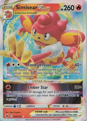 Simisear VSTAR Ultra Rare Crown Zenith 023/159 NM Holo