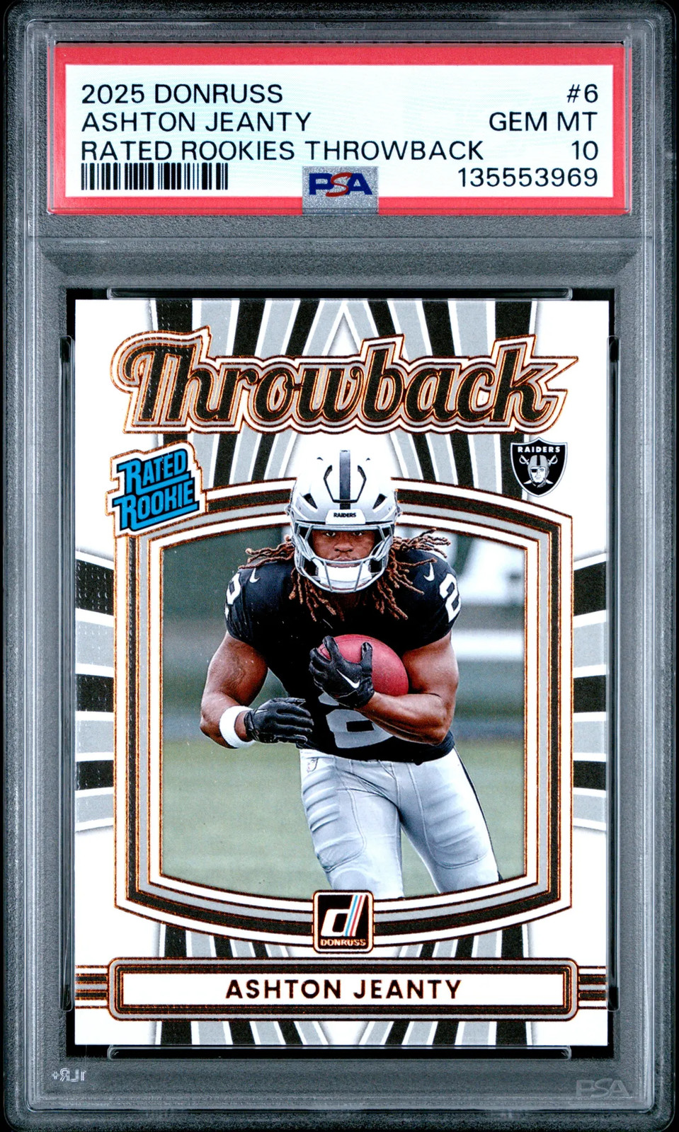 Ashton Jeanty Panini Donruss Rated Rookies Throwback #6 Base