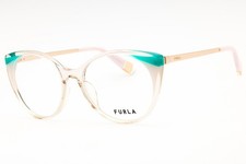 Furla VFU722V 06PP Shiny Transparent Old Rose 53mm Eyeglasses New Authentic