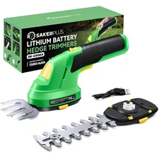 Cordless Grass Shears & Hedge Trimmer - 2-in-1 7.2V Electric Bush Trimmer, Li...