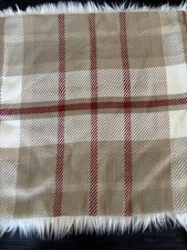 NEW Pottery Barn Emerson Plaid Faux Fur Back  pillow Cover 22" sq Sample * Read
