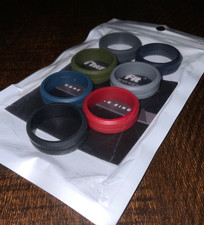 Thunderfit Born Victorious Flexible Mens Silicone Wedding Ring 7 Pack - SIZE 14