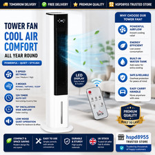 Image of HOMCOM Quiet Air Cooler, Humidifier Evaporative Ice Cooling Fan Bedroom, White
