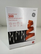 GE Icicle Style Lights String-A-Long 300 ct Clear white wire wedding NEW