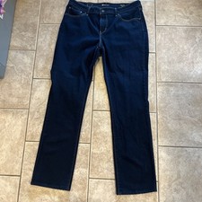 Levi's Jeans Womens 32 Blue Demi Curve Straight Leg Denim Dark Blue