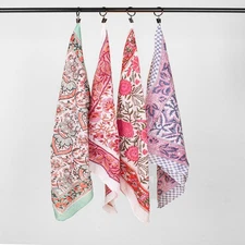 4Pcs Cotton Bandana Scarf Set Eco-Friendly Handmade uses like travel fashionable