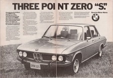 BMW 3.0S Vintage 1970s Car Original Full Page Magazine Ad Print Art