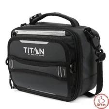 Titan by Arctic Zone Fridge Cold Molded Lunch Box with Ice Walls - Black/Silver