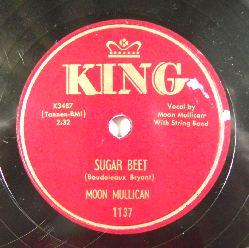 Moon Mullican – Sugar Beet / Pipeliner Blues ~ King 1137 ~ 1952 Rockabilly 78RPM