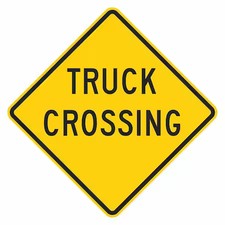 Lyle W11-10Tc-24Ha Truck Crossing Traffic Sign, 24 In H, 24 In W, Aluminum,