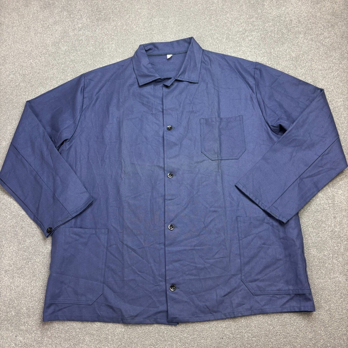 French Jacket Adult 2XL XXL Blue VINTAGE Canvas Work Wear Utility