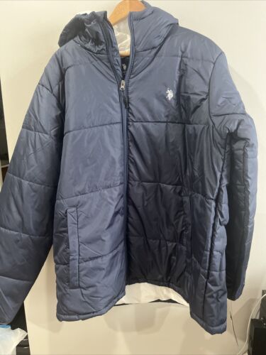 US POLO ASSN MENS PUFFER COAT SIZE Mens 2XL Navy Heavy