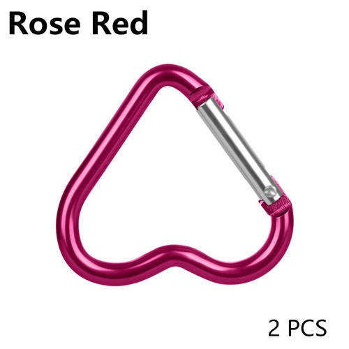 2pcs Heart-shaped Aluminum Carabiner Key Chain Clips Outdoor Keyring Hook Buckle - Picture 21 of 22