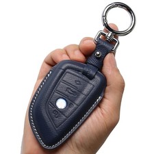 Leather Key Fob Cover Case, Keychain Shell, Compatible for BMW 2 5 6 7 X1 X2 ...
