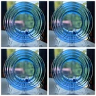 MODERNTONE WEDDING BAND Hazel-Atlas Glass (4) BREAD & BUTTER PLATES Cobalt Blue