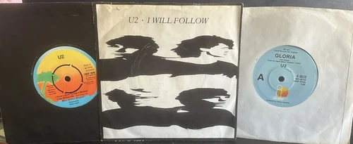 U2 Lot of Rare, HTF 45 RPM 7 Inch Records I Will Follow