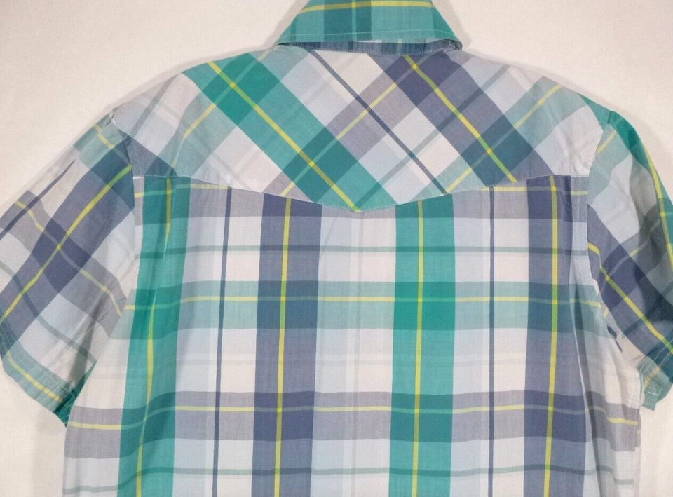 Anchor BlueMens Short Sleeve Western Rodeo Pearl Snap ShirtMedium