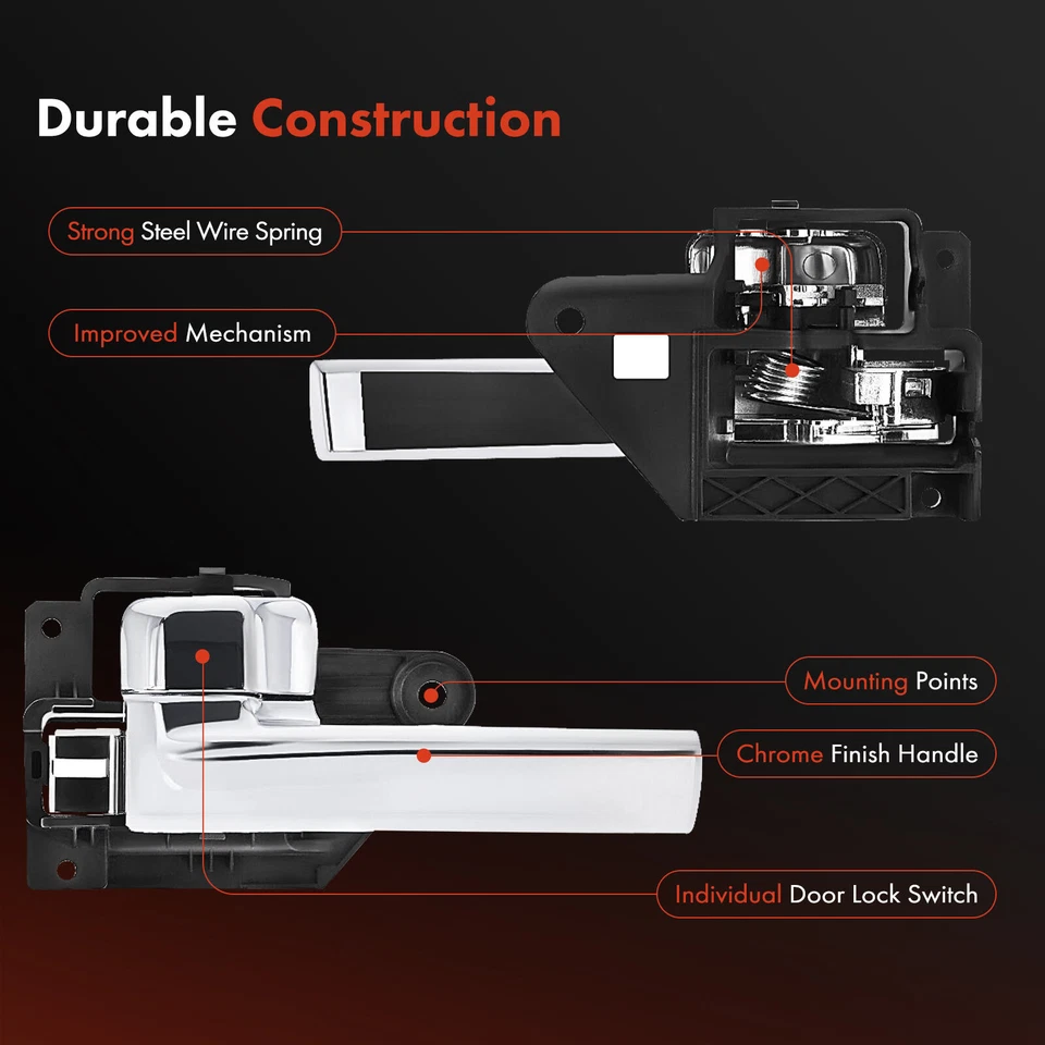 Manija de puerta interior cromada del lado del conductor delantero o trasero para Toyota Tundra Foto 4 de 4