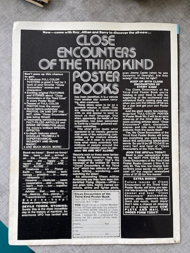 Close Encounters Of The Third Kind poster Monthly #1 - #3 Vintage +Battlestar G - Picture 3 of 9