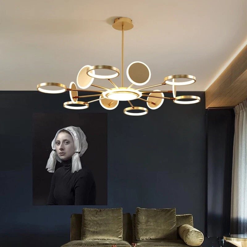 Hotel Chandelier Lighting LED Pendant Light Bar Gold Lamp Kitchen Ceiling Lights
