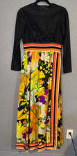 Vintage 60's Floral Psychedelic Mod Jumpsuit Wide Leg Sweep Handmade Incredible