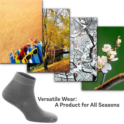 Zemy® Women Diabetic Ankle Socks 6-Pair Bamboo Material Durable Seamless Toe - Picture 48 of 105