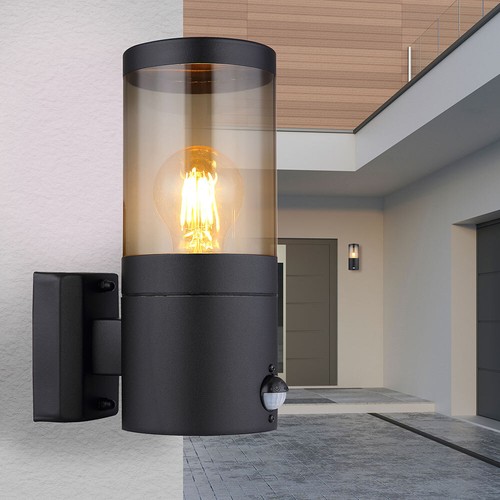 Wandleuchte Außenleuchte Wandlampe Hofleuchte Bewegungsmelder Edelstahl schwarz - Bild 11 von 12